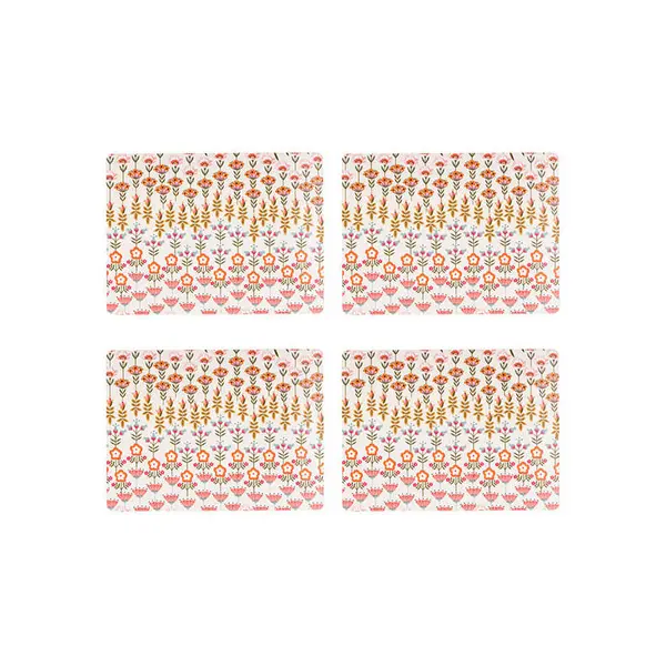 Image of Cath Kidston Painted Table Set Of 4 Cork Backed Rectangular Placemats - Cath Kidston CKPTCBPMAT4