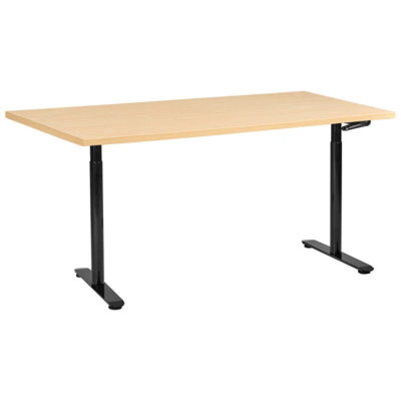 Image of Beliani Manual Adjustable Standing Desk Destinas Black/ Light Brown 160 Cm 72 Cm