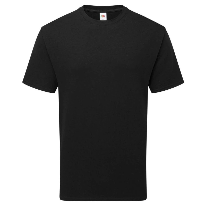 Image of Fruit of the Loom Mens Pure Cotton T-Shirt in Black Size: Small Black Male S