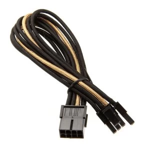 Image of Silverstone PCI 8-Pin to 6 +2- pin PCIe Cable 25cm - Black / Gold