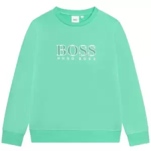 Image of Boss Logo Crew Sweatshirt - Green