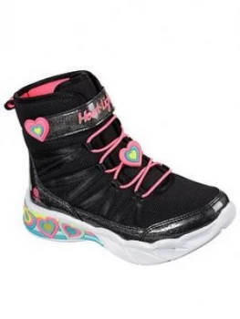 Image of Skechers Childrens Sweetheart Lights Boot - Black
