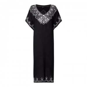Image of Echo Echo Embroidered Maxi Kaftan - 001 BLACK