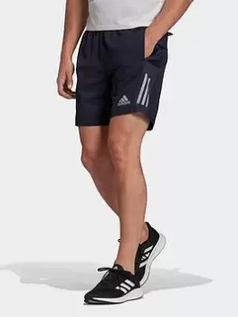 Image of adidas Own The Run Shorts, Black/Multi, Size L, Men