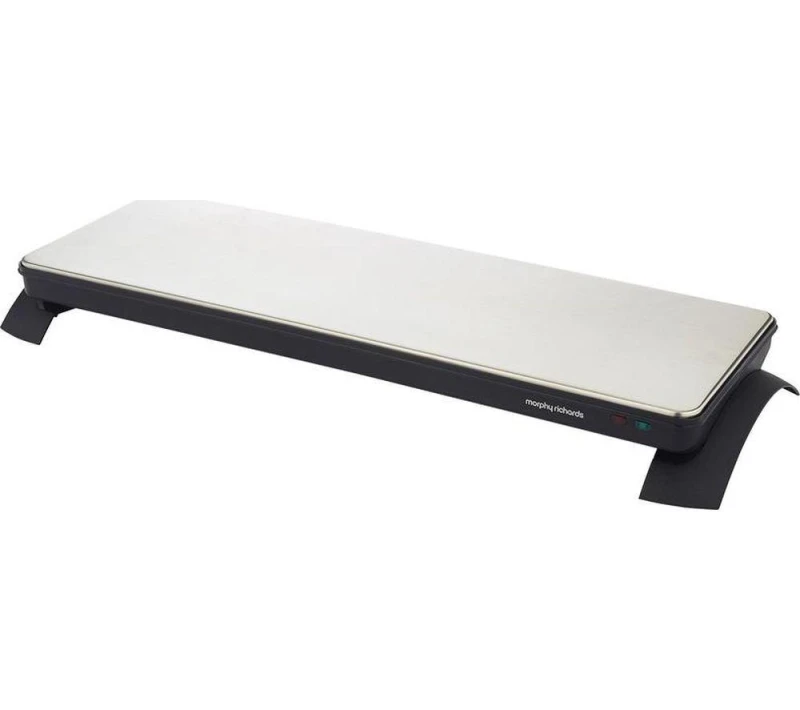 Image of Morphy Richards 486000 Cordless Food Warming Tray - Silver & Black 5056765402271