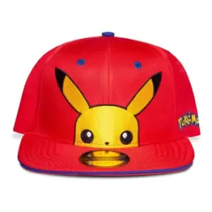 Image of Pokemon Pikachua Peekaboo Children'S Snapback Baseball Cap, Red (Nh878180Pok)