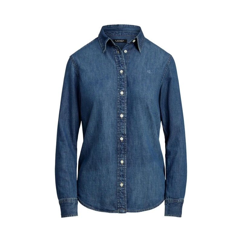 Image of Lauren by Ralph Lauren Jamelko Denim Shirt - Blue Blue 16