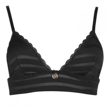 Image of Guess Guess Stripe Triangle Bralette - Black