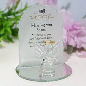 Image of Thoughts Of You Glass Angel Ornament - Mum