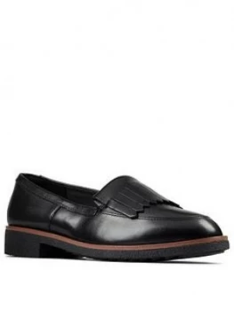 Image of Clarks Griffin Kilt Leather Loafer - Black