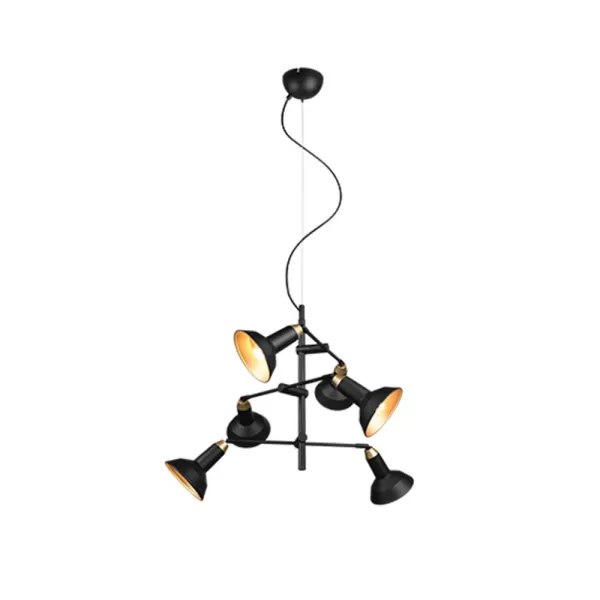 Image of Roxie Modern 6 Light Multi Arm Pendant Ceiling Light Black Matt