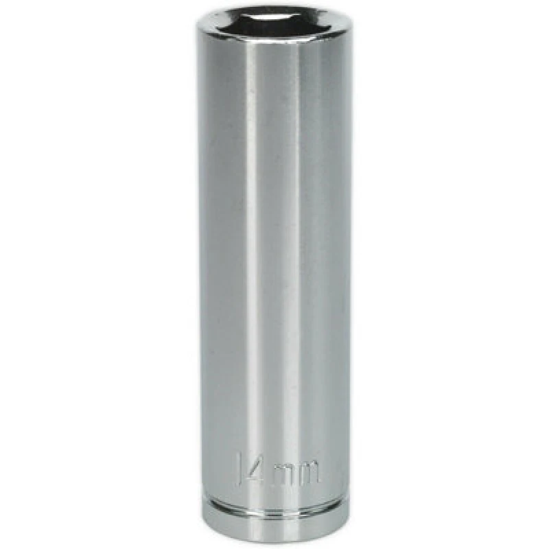 Image of Loops 14mm Chrome Plated Deep Drive Socket - 1/2" Square Drive High Grade Carbon Steel Metallics