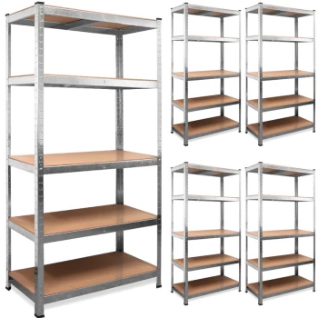 Image of Industrial Steel Shelving Unit 5 Tier 1800x900x400mm Garage 875killogramm Heavy Duty Metal Racking Storage Shelves - Size Choice 1x / 2x / 5x / 10x