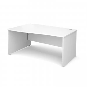 Image of Maestro 25 PL Left Hand Wave Desk 1600mm - White Panel Leg Design