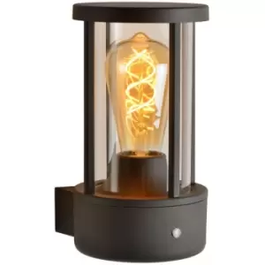 Image of Lucide LORI - Wall Light Outdoor, Day Night Sensor - Ø12cm - 1xE27 - IP44 - Anthracite