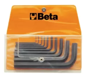 Image of Beta Tools 96 N/B10 10pc Offset Hex Key Wrench Set in Wallet Burnished 000960650