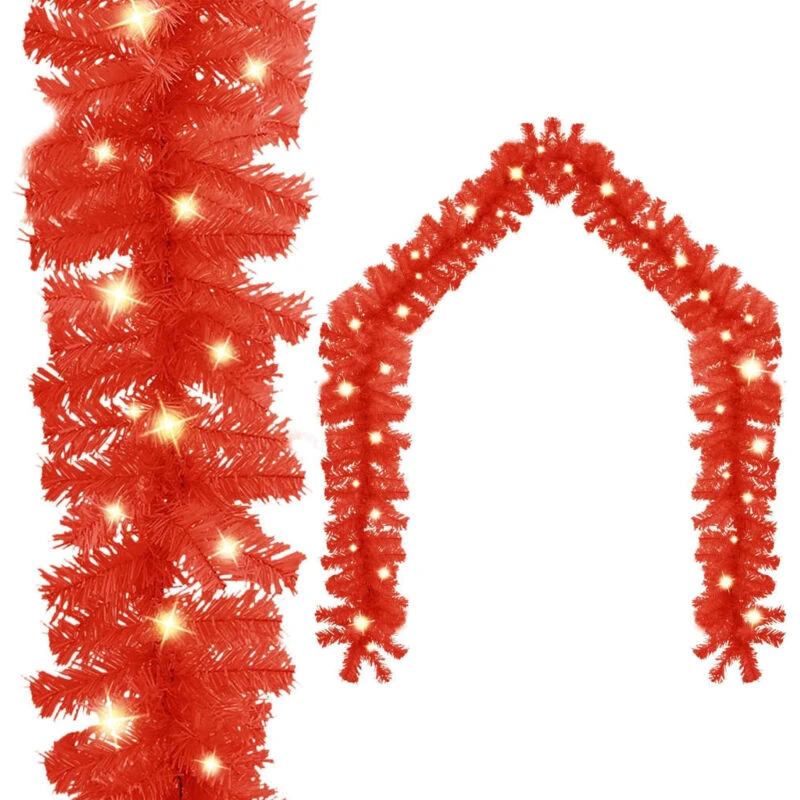 Image of VIDAXL Christmas Garland with LED Lights 10 m Red Vidaxl 8720286363522