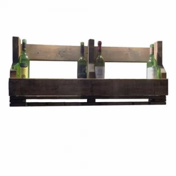 Image of Zexum Handmade Rustic Solid Wood Reclaimed Wine And Glass Rack - 4 Glass