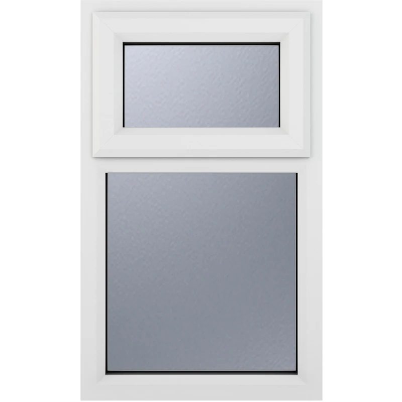 Image of Crystal Triple Glazed Window White Top/Fix 610 X 965Mm Obscure 6WHOTG610965