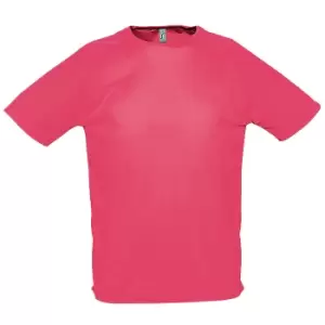 Image of SOLS Mens Sporty Short Sleeve Performance T-Shirt (S) (Neon Coral)