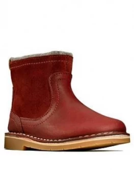 Image of Clarks Toddler Girls Comet Frost Ankle Boot, Dark Red, Size 4.5 Younger