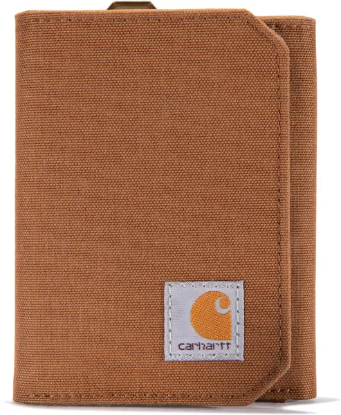 Image of Carhartt Nylon Duck Trifold Wallet, brown
