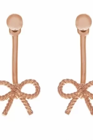 Image of Ladies Olivia Burton Rose Gold Plated Sterling Silver Vintage Bow Jacket Earrings OBJ16VBE05