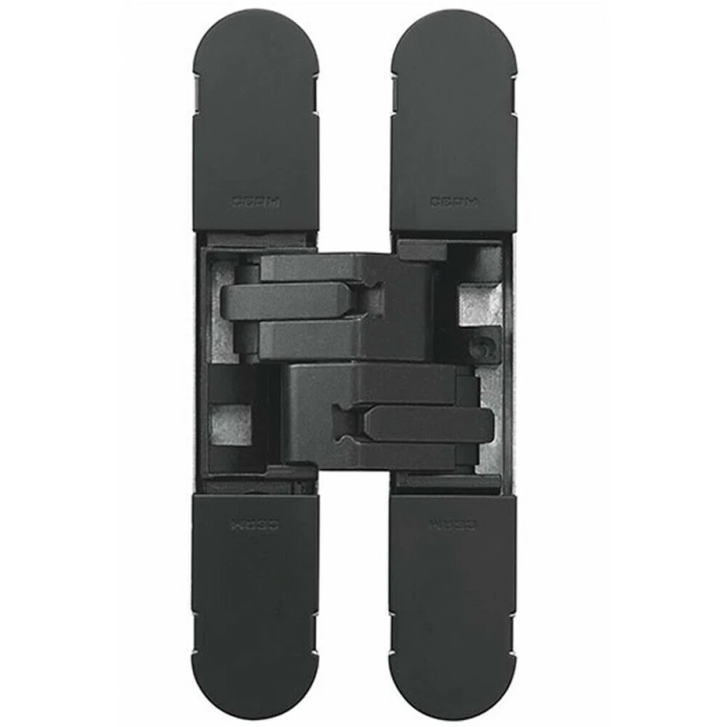 Image of Loops 134 x 24mm Concealed Medium Duty Hinge Fits Unrebated Doors Matt Black Black