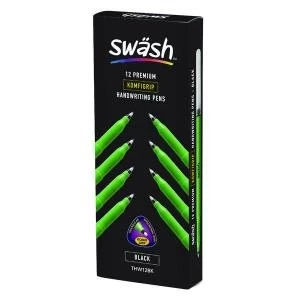 Image of Swash KOMFIGRIP Handwriting Pen Black Pack of 12 THW12BK