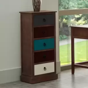 Image of Pacific Loft 5 Drawer Chest, Pine MultiColoured