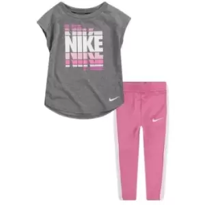 Image of Nike Legging And Tunic T Shirt Set - Pink
