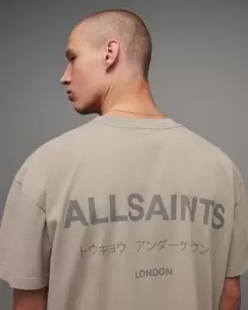 Image of AllSaints Underground Oversized Crew Neck T-Shirt