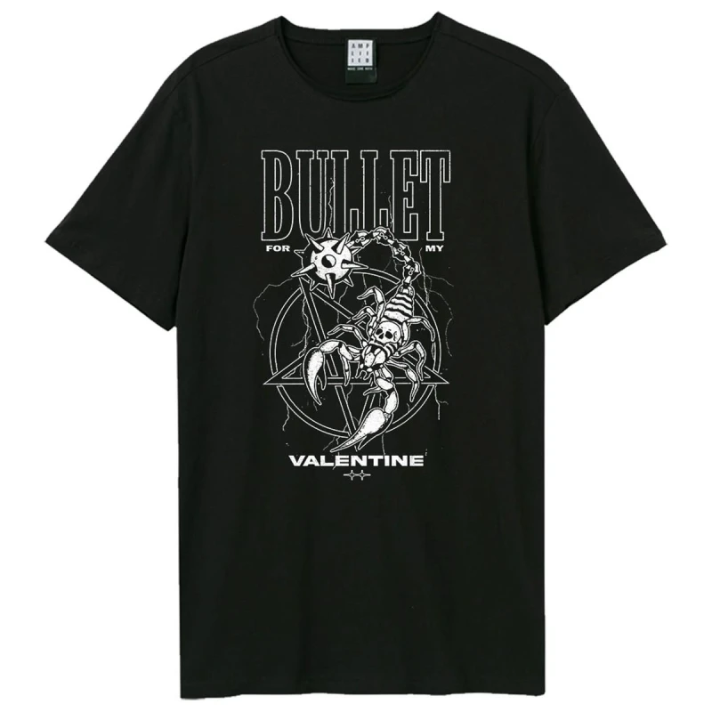 Image of Amplified Amplified Men Flail Scorpion Bullet For My Valentine T-Shirt in Black Size: X-Small Black XS Male 5063852069538