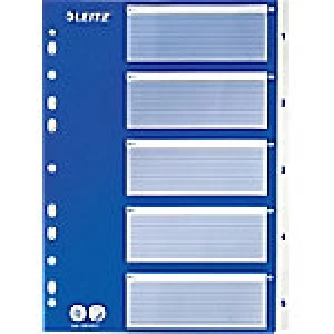 Image of Leitz Numerical Dividers 1-5 A4 Blue 5 tabs universal polypropylene 1 to 5