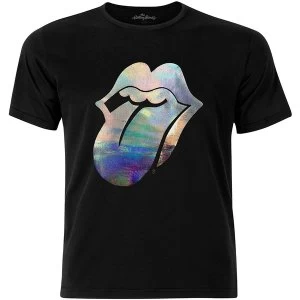 Image of The Rolling Stones - Foil Tongue Unisex Medium T-Shirt - Black