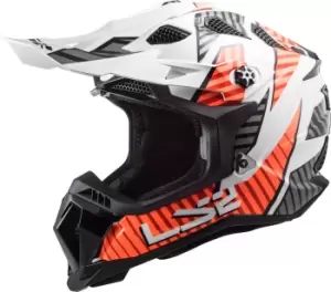 Image of LS2 MX700 Subverter Evo Astro Motocross Helmet, white-orange Size M white-orange, Size M