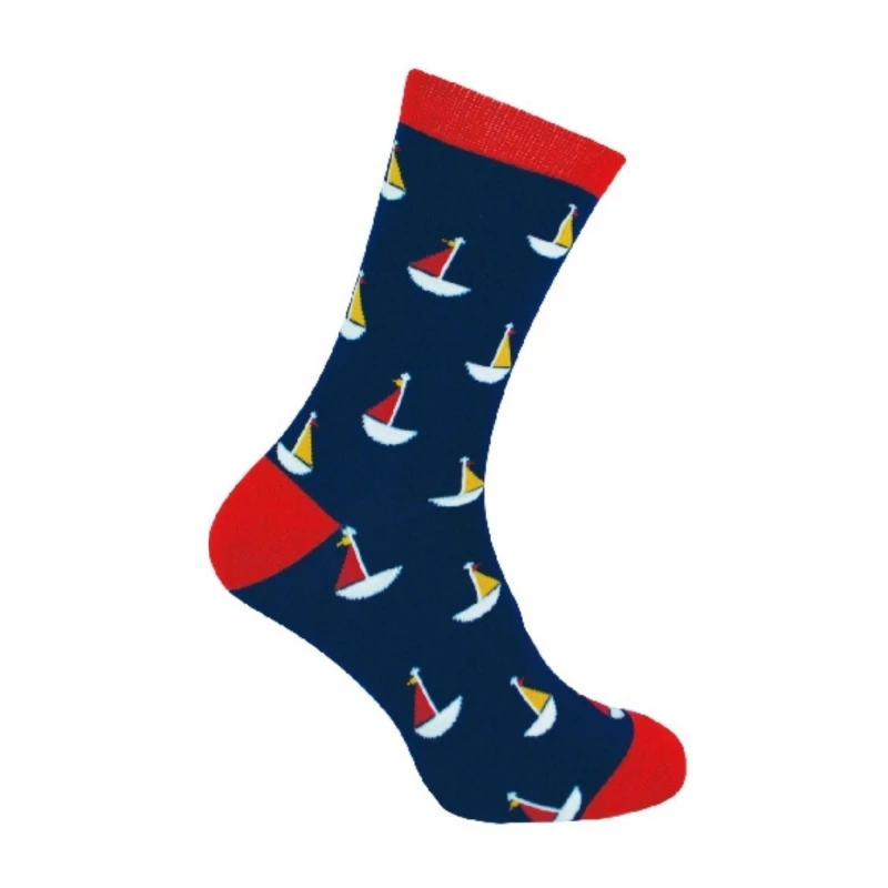Image of Mr Heron Mr Heron Men 1 Pack Novelty Patterned Bamboo Socks in Dark Navy Size: 6-11 Dark Navy 6-11 Male 5019041199616