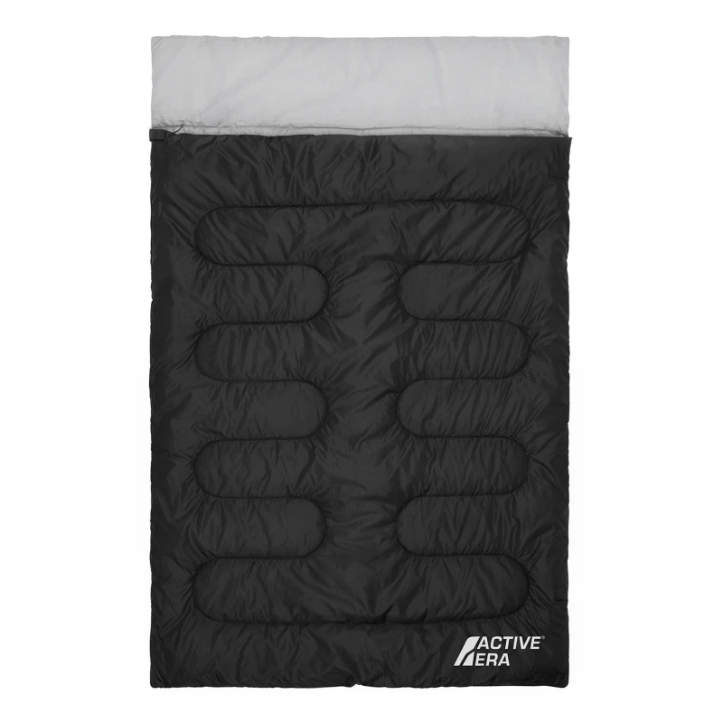 Image of Active Era 3 Season Double Sleeping Bag - 250GSM with Pillows & Convertible Design in Black Size: King Black Unisex King