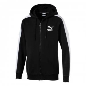 Image of Puma T7 Logo Zipped Hoodie - Puma Black