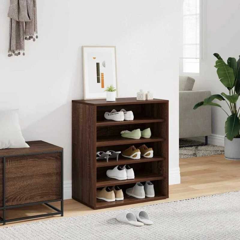 Image of VIDAXL Shoe Cabinet Brown Oak 60x35x70cm Engineered Wood vidaXL 8720286956816