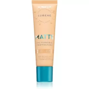 Image of Lumene Matte Oil-Control Foundation Liquid Foundation for Oily and Combination Skin Shade 2 Soft Honey