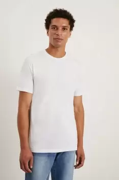 Image of Slim Fit White Short Sleeve Premium Tee