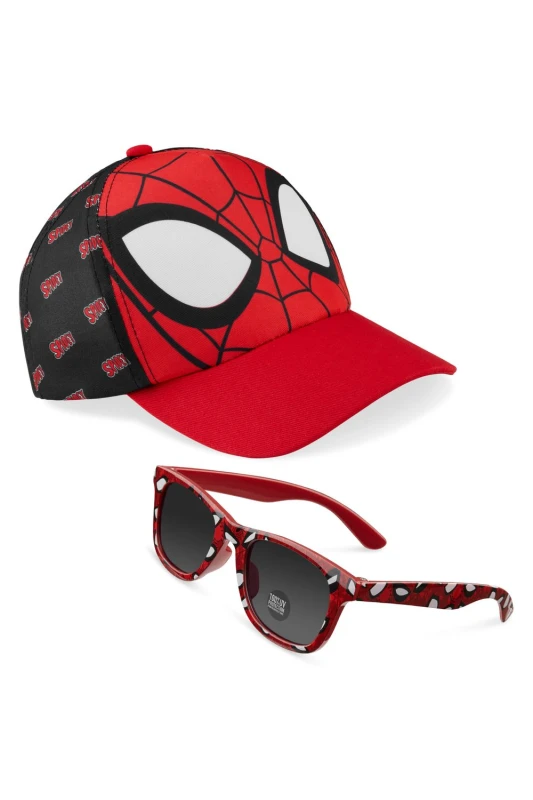 Image of Marvel Spiderman Cap & Sunglasses Red unisex