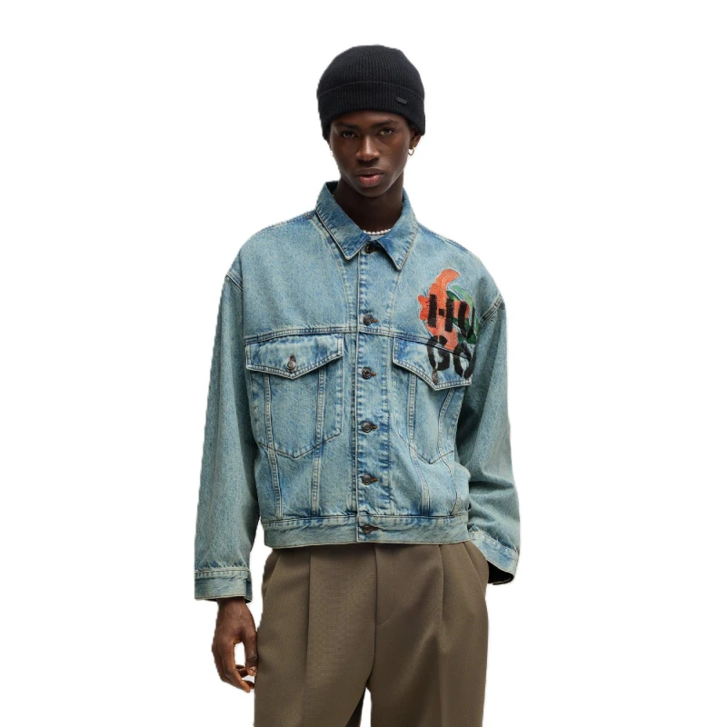 Image of Hugo Mens Slim Fit Jeans Turquoise Aqua male S