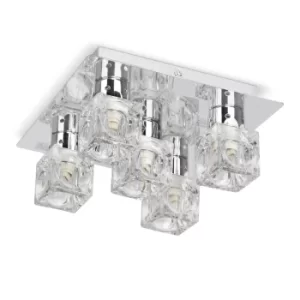 Image of Ritz Ice Cube 5-Way Ceiling Fitting in Chrome