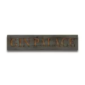 Image of Gin Palace Grey Wash Wooden Message Plaque