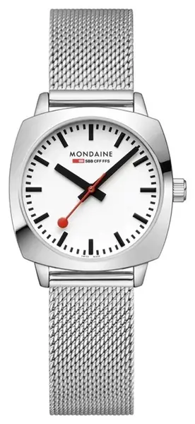 Image of Mondaine MSL.31110.SM SBB Petite Cushion (31mm) White Dial Watch