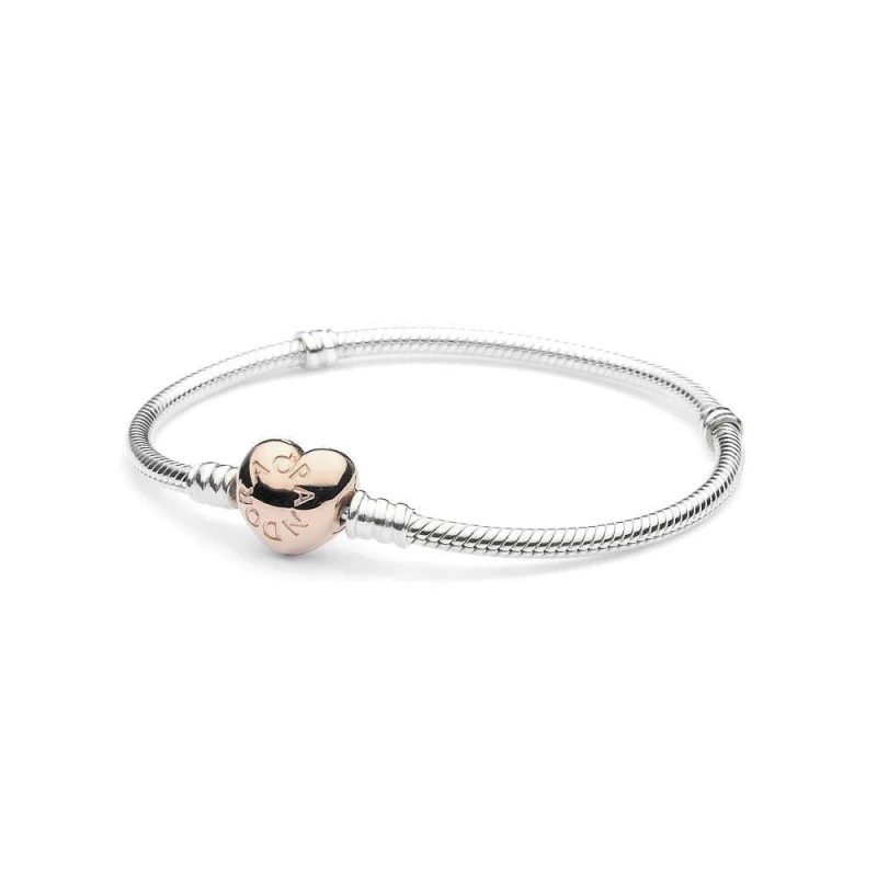 Image of Pandora Bracelet 580719 Moments Bracelet Silver Heart Woman