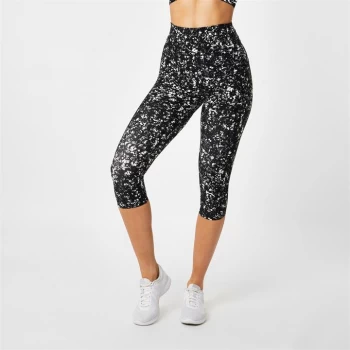 Image of USA Pro High Rise Capri Cropped Leggings - Mono Scrawl