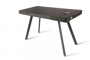 Image of Koble Silas Wireless Charging Glass Desk - Charcoal